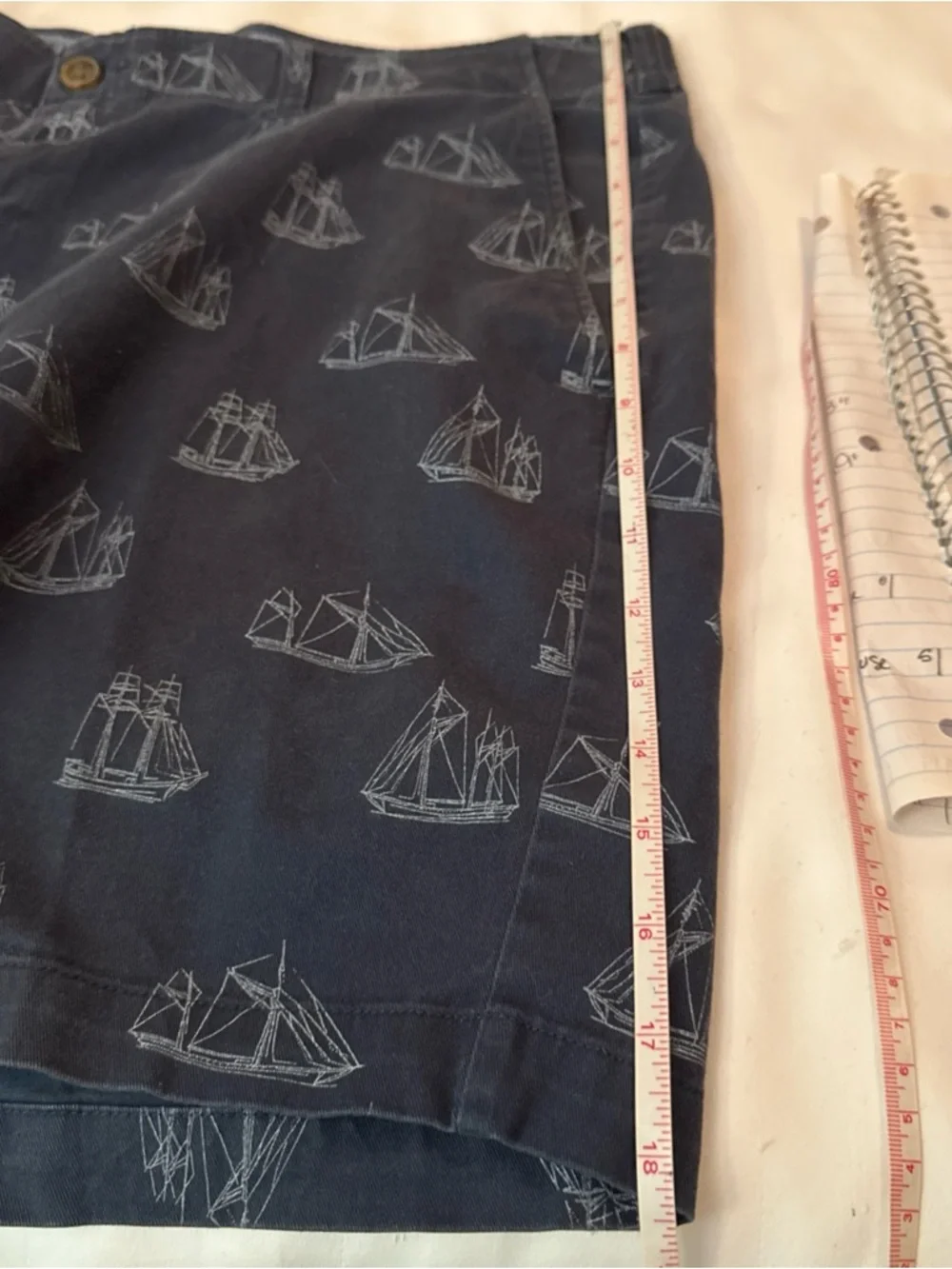 Haggar Navy Shorts with Light Ship Print